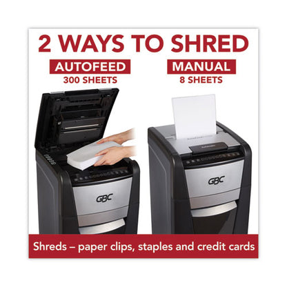 Autofeed+ 300m Micro-cut Office Shredder, 300 Auto/8 Manual Sheet Capacity