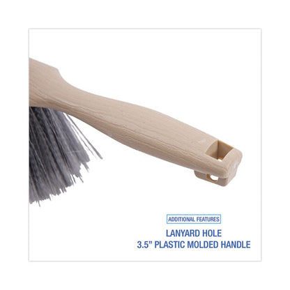 Counter Brush, Gray Flagged Polypropylene Bristles, 4.5" Brush, 3.5" Tan Plastic Handle