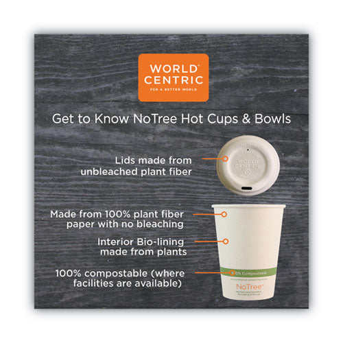 No Tree Paper Bowls, 32 Oz, 4.4" Diameter X 5.8"h, Natural, Sugarcane, 500/carton