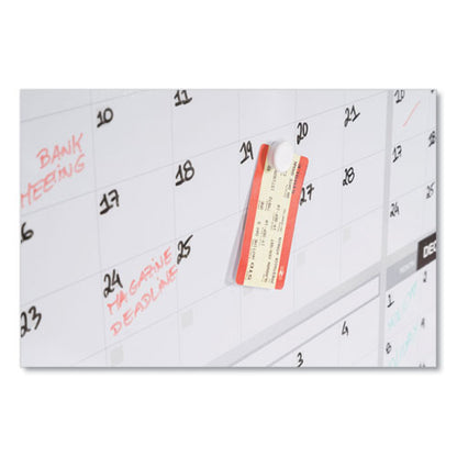 Magnetic Dry Erase Calendar Board, 12-month, 48 X 36, White Surface, Silver Aluminum Frame
