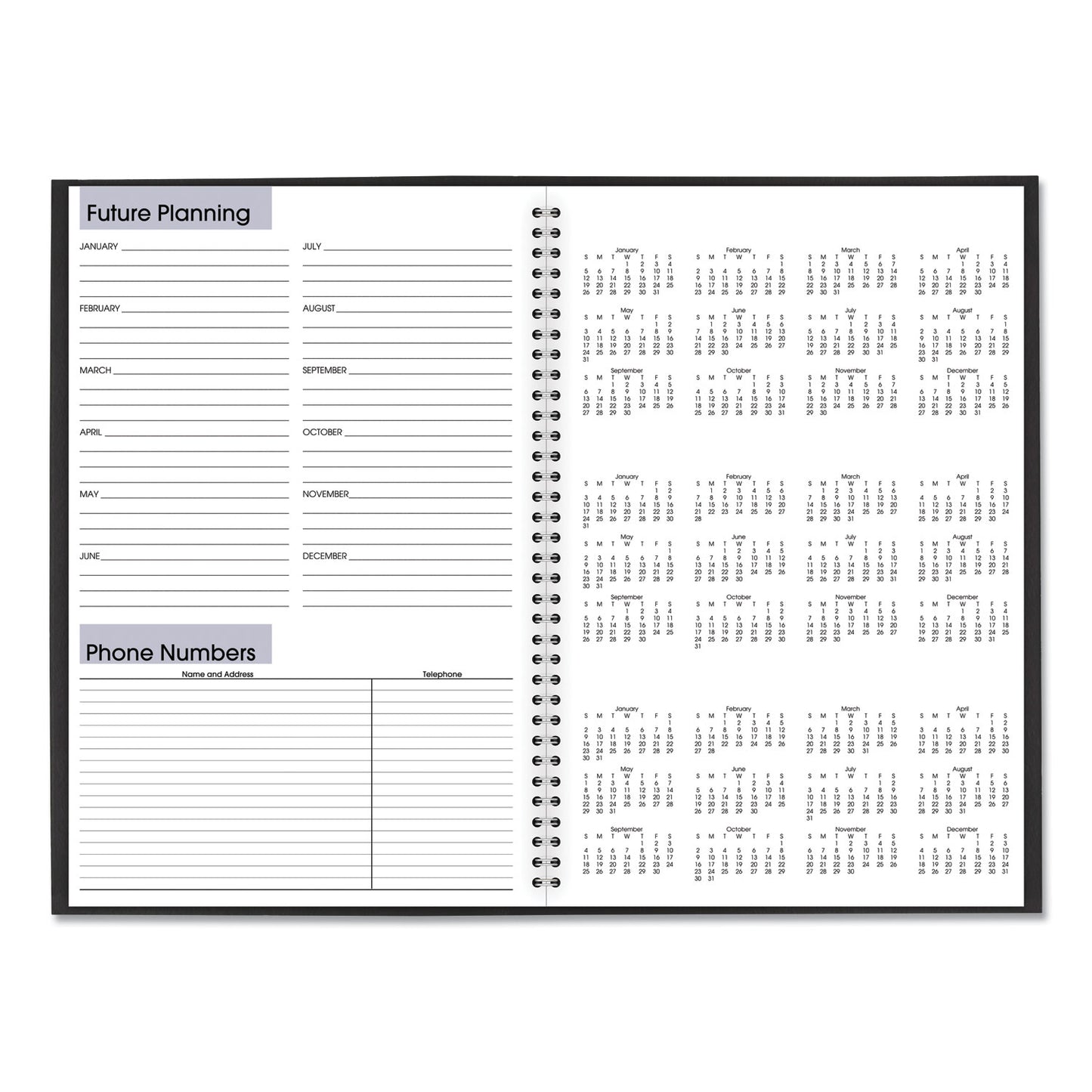 Dayminder Monthly Planner, Ruled Blocks, 12 X 8, Black Cover, 14-month (dec To Jan): 2023 To 2025