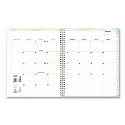 Day Designer Secret Garden Mint Frosted Weekly/monthly Planner, 11 X 8.5, Multicolor Cover, 12-month (jan To Dec): 2024