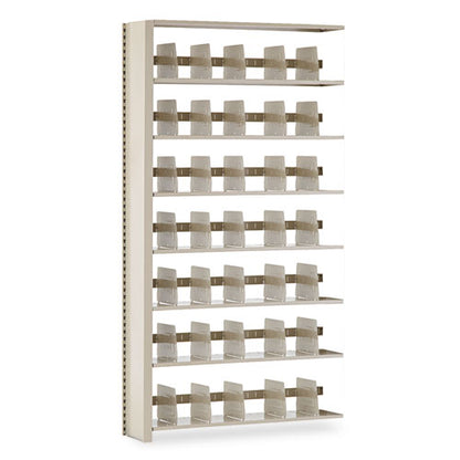 Snap-together Seven-shelf Closed Add-on Unit, Steel, 48w X 12d X 88h, Sand