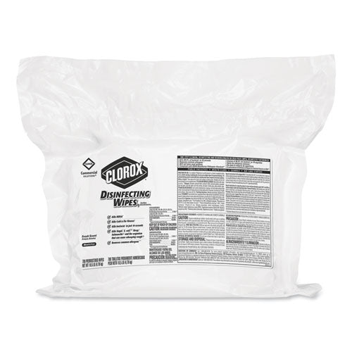 Disinfecting Wipes, 1-ply, 7 X 8, Fresh Scent, White, 700/bag Refill, 2 Bags/carton
