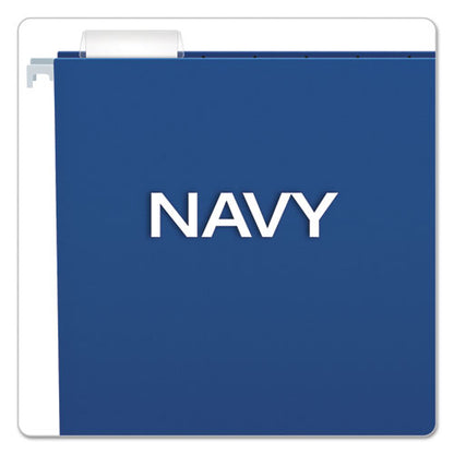 Colored Hanging Folders, Letter Size, 1/5-cut Tabs, Navy, 25/box