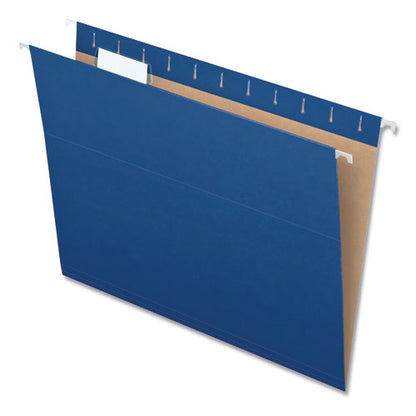 Colored Hanging Folders, Letter Size, 1/5-cut Tabs, Navy, 25/box