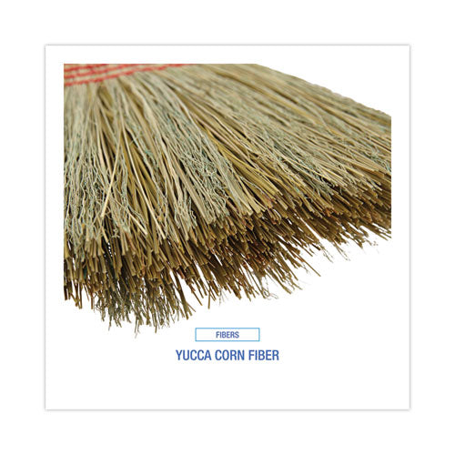Parlor Broom, Yucca/corn Fiber Bristles, 55.5" Overall Length, Natural