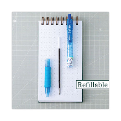 B2p Bottle-2-pen Recycled Ballpoint Pen, Retractable, Fine 0.7 Mm, Blue Ink, Translucent Blue Barrel, Dozen