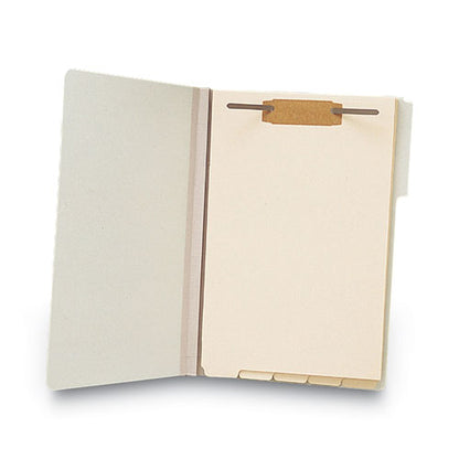 Stackable Folder Dividers With Fasteners, 1/5-cut Bottom Tab, 1 Fastener, Legal Size, Manila, 4 Dividers/set, 50 Sets