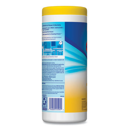 Disinfecting Wipes, 1-ply, 7 X 8, Crisp Lemon, White, 35/canister, 12 Canisters/carton
