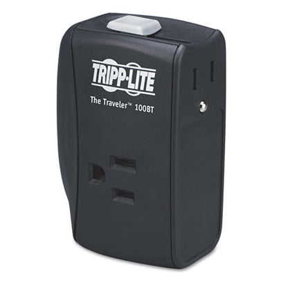 Protect It! Portable Surge Protector, 2 Ac Outlets, 1,050 J, Black