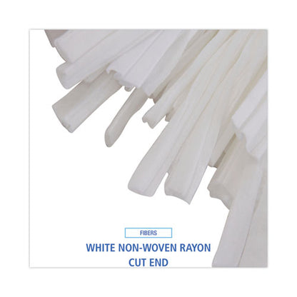 Nonwoven Cut End Edge Mop, Rayon/polyester, #20, White, 12/carton