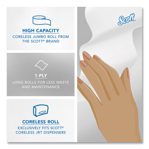 Essential Coreless Jrt, Septic Safe, 1-ply, White, 3.75 X 2,300 Ft, 12 Rolls/carton