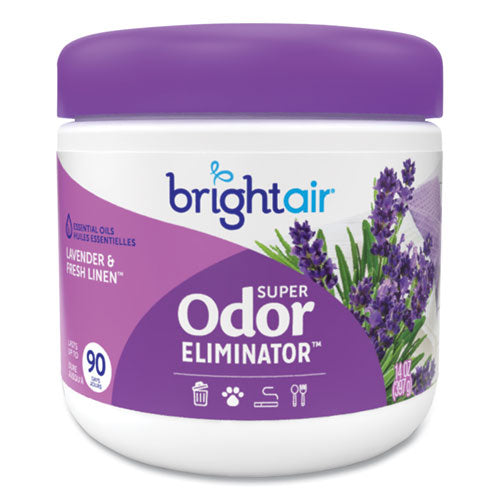 Super Odor Eliminator, Lavender And Fresh Linen, Purple, 14 Oz Jar, 6/carton