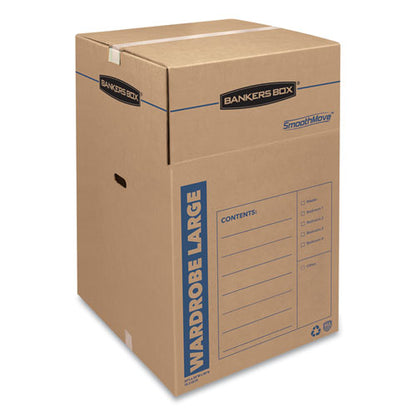 Smoothmove Wardrobe Box, Regular Slotted Container (rsc), 24" X 24" X 40", Brown/blue, 3/carton
