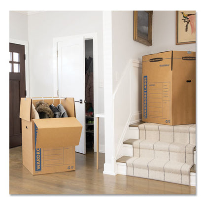 Smoothmove Wardrobe Box, Regular Slotted Container (rsc), 24" X 24" X 40", Brown/blue, 3/carton