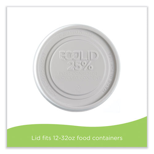 Evolution World Ecolid 25% Recycled Food Container Lid, Fits 12 To 32 Oz Containers, White, Plastic, 500/carton