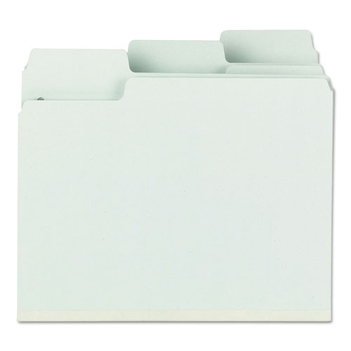 Supertab Pressboard Fastener Folders With Two Safeshield Fasteners, 2" Expansion, Letter Size, Gray-green, 25/box