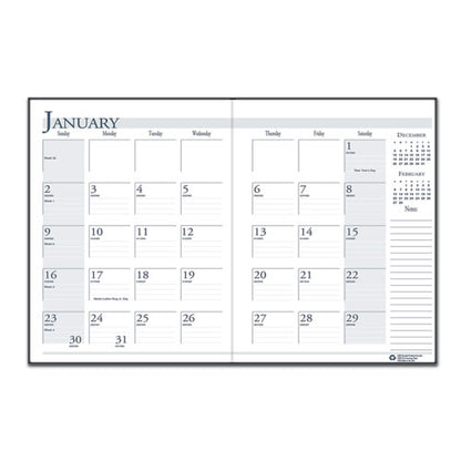 Recycled Ruled 14-month Planner With Leatherette Cover, 10 X 7, Black Cover, 14-month (dec To Jan): 2023 To 2025