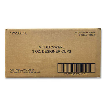Heavy Duty Cold Cups, 3 Oz, Modernware Design, 2,400/carton