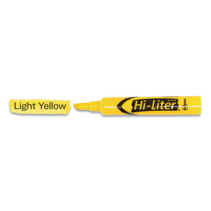 Hi-liter Desk-style Highlighters, Yellow Ink, Chisel Tip, Yellow/black Barrel, Dozen