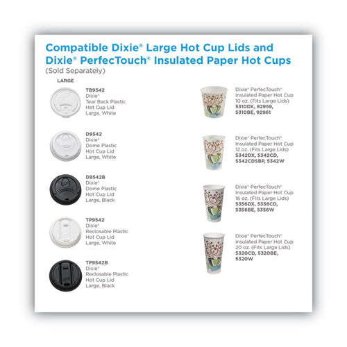 Dome Drink-thru Lids, Fits 10 Oz To 16 Oz Paper Hot Cups, White, 1,000/carton