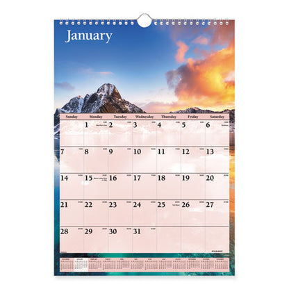 Scenic Monthly Wall Calendar, Scenic Landscape Photography, 12 X 17, White/multicolor Sheets, 12-month (jan To Dec): 2024