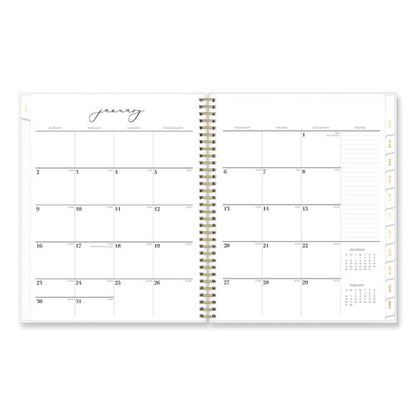 Life Note-it Leah Weekly/monthly Notes Planner, Floral Artwork, 11 X 8.5, Gray/pink/white Cover, 12-month (jan To Dec): 2024