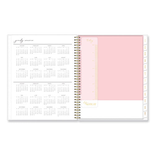 Life Note-it Leah Weekly/monthly Notes Planner, Floral Artwork, 11 X 8.5, Gray/pink/white Cover, 12-month (jan To Dec): 2024