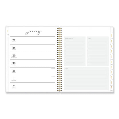 Life Note-it Leah Weekly/monthly Notes Planner, Floral Artwork, 11 X 8.5, Gray/pink/white Cover, 12-month (jan To Dec): 2024