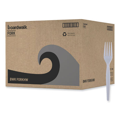 Heavyweight Polystyrene Cutlery, Fork, White, 1000/carton