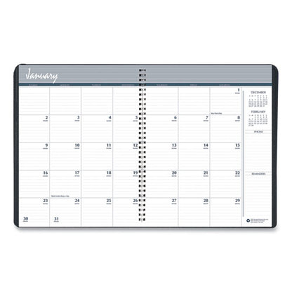 Monthly Hard Cover Planner, 11 X 8.5, Black Cover, 14-month (dec To Jan): 2023 To 2025
