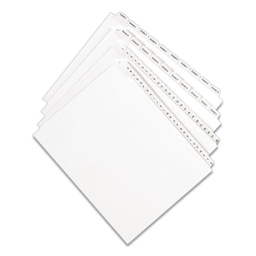 Preprinted Legal Exhibit Side Tab Index Dividers, Allstate Style, 26-tab, P, 11 X 8.5, White, 25/pack