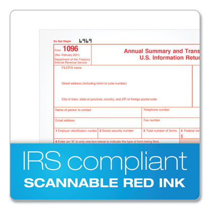 1099-int Tax Forms For Inkjet/laser Printers, Fiscal Year: 2023, Five-part Carbonless, 8 X 5.5, 2 Forms/sheet, 24 Forms Total