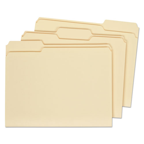 Top Tab Manila File Folders, 1/3-cut Tabs: Assorted, Letter Size, 1" Expansion, Manila, 100/box