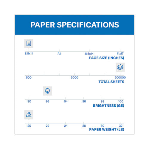 Tidal Print Paper, 92 Bright, 20 Lb Bond Weight, 8.5 X 11, White, 500 Sheets/ream, 10 Reams/carton, 40 Cartons/pallet