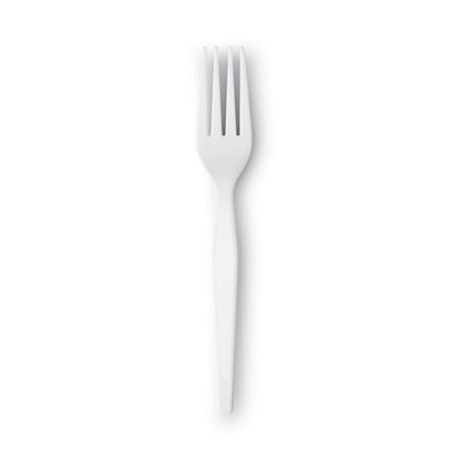 Plastic Cutlery, Heavyweight Forks, White, 1,000/carton