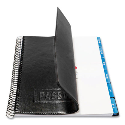 Executive Format Password Log Book, 576 Total Entries, 4 Entries/page, Black Faux-leather Cover, (72) 10 X 7.6 Sheets