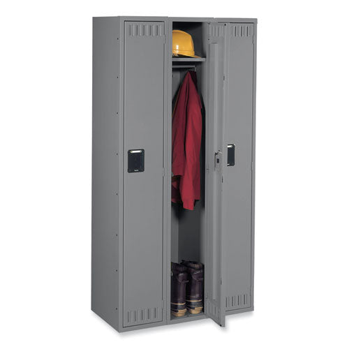 Single-tier Locker, Three Lockers With Hat Shelves And Coat Rods, 36w X 18d X 72h, Medium Gray