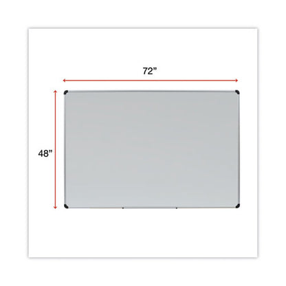 Deluxe Porcelain Magnetic Dry Erase Board, 72 X 48, White Surface, Silver/black Aluminum Frame