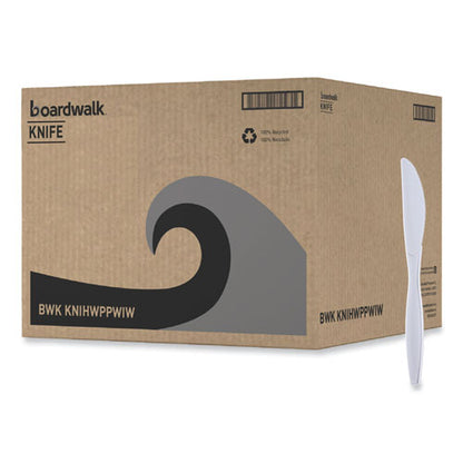 Heavyweight Wrapped Polypropylene Cutlery, Knife, White, 1,000/carton