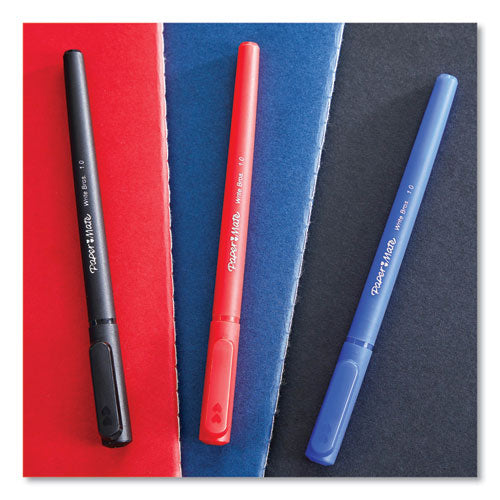 Write Bros. Ballpoint Pen, Stick, Bold 1.2 Mm, Blue Ink, Blue Barrel, Dozen