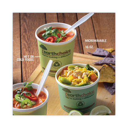 Earthchoice Compostable Soup Cup Large, 16 Oz, 3.63" Diameter X 3.88"h, Green, Paper, 500/carton