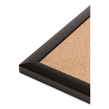 Cork Bulletin Board With Black Aluminum Frame, 70 X 47, Tan Surface