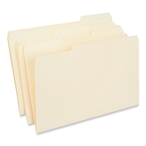 Interior File Folders, 1/3-cut Tabs: Assorted, Legal Size, 9.5-pt Manila, 100/box