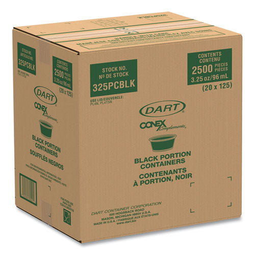 Conex Complements Portion/medicine Cups, 3.25 Oz, Black, 125/bag, 20 Bags/carton
