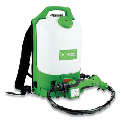 Professional Cordless Electrostatic Backpack Sprayer, 2.25 Gal, 0.65" X 48" Hose, Green/translucent White/black