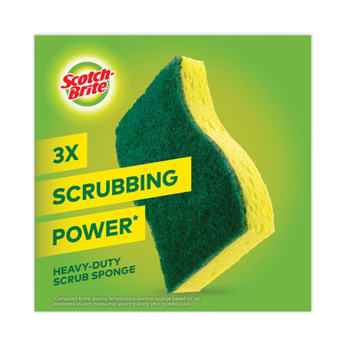 Heavy-duty Scrub Sponge, 4.5 X 2.7, 0.6" Thick, Yellow/green, 6/pack