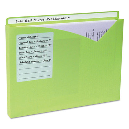 Write-on Poly File Jackets, Straight Tab, Letter Size, Assorted Colors, 10/pack