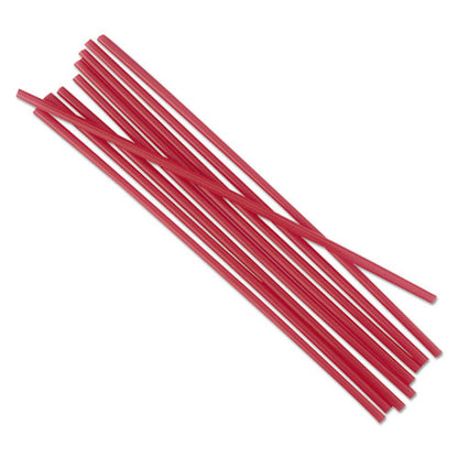 Single-tube Stir-straws,5.25", Polypropylene, Red, 1,000/pack, 10 Packs/carton